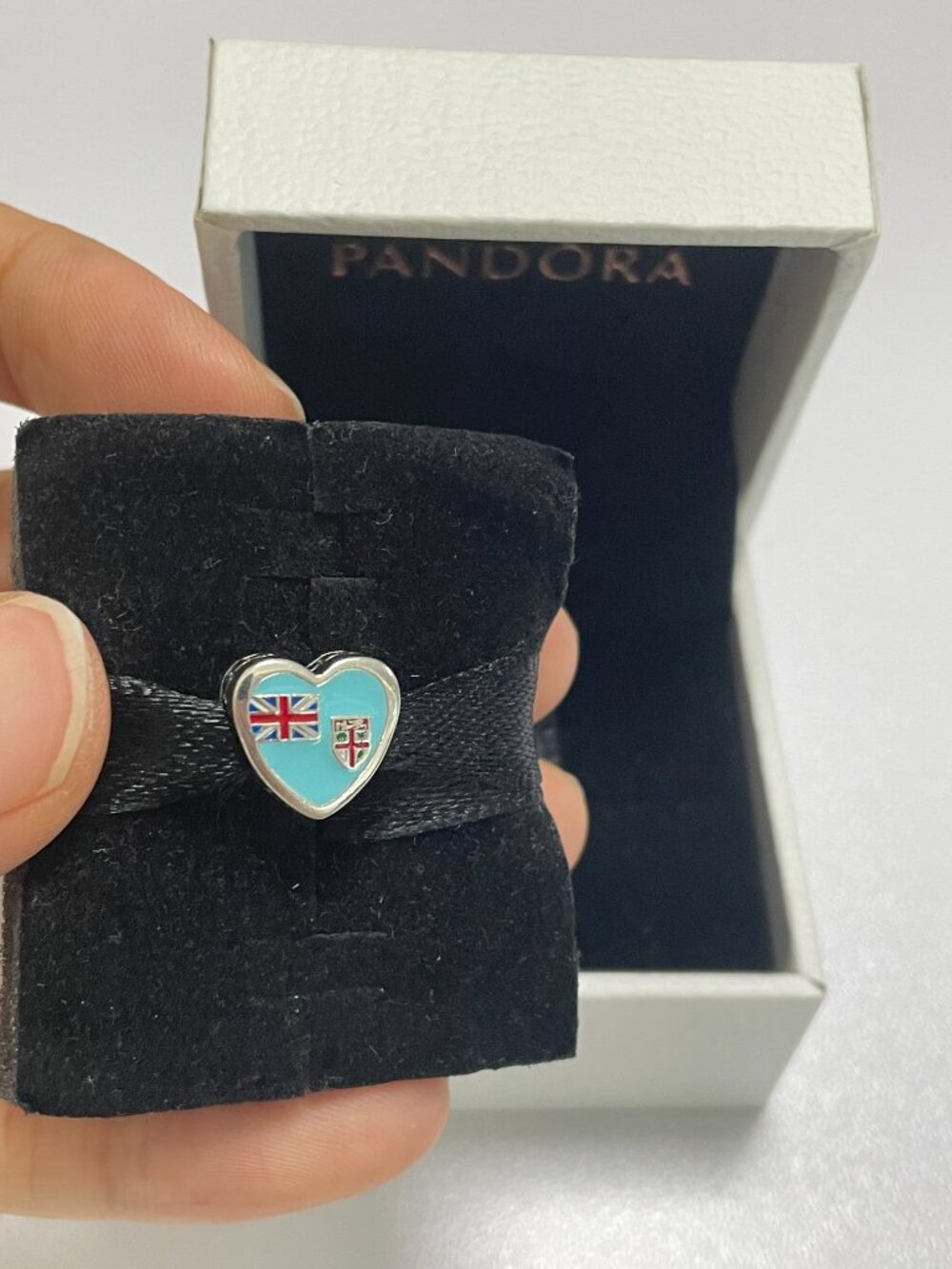 Pandora Fiji Flag Heart Charm